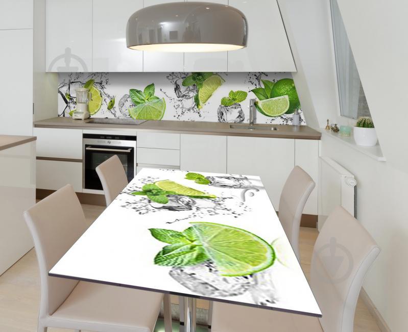 Наклейка 3Д вінілова на стіл Zatarga «Охолоджений лайм» 650х1200 мм для будинків, квартир, столів, кав'ярень Наклейка 3Д вінілова на стіл Zatarga «Охолоджений лайм» 650х1200 мм для будинків, квартир, столів, кав'ярень