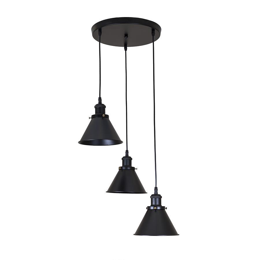 Светильник подвесной Levistella 707PB102F-3 BK 300 в стиле лофт Черный