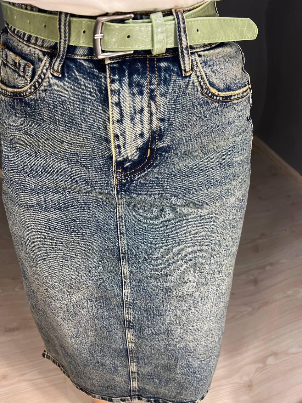 Спідниця жіноча джинсова ZJY 68005 довжина нижче коліна бічні розрізи р. 34 Синій/Зелений (3810) - фото 6 Спідниця жіноча джинсова ZJY 68005 довжина нижче коліна бічні розрізи р. 34 Синій/Зелений (3810) - фото 6