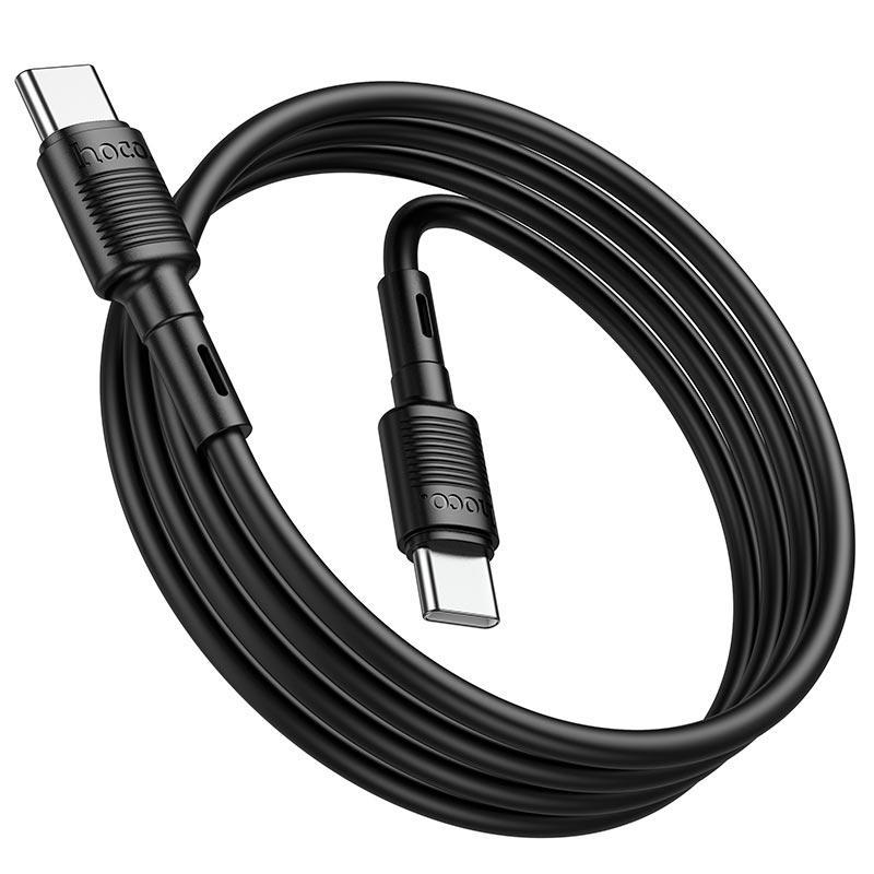 Кабель для зарядки Hoco Type-C to Type-C Victory charging data cable X83 1 м 60W 3A Черный - фото 4