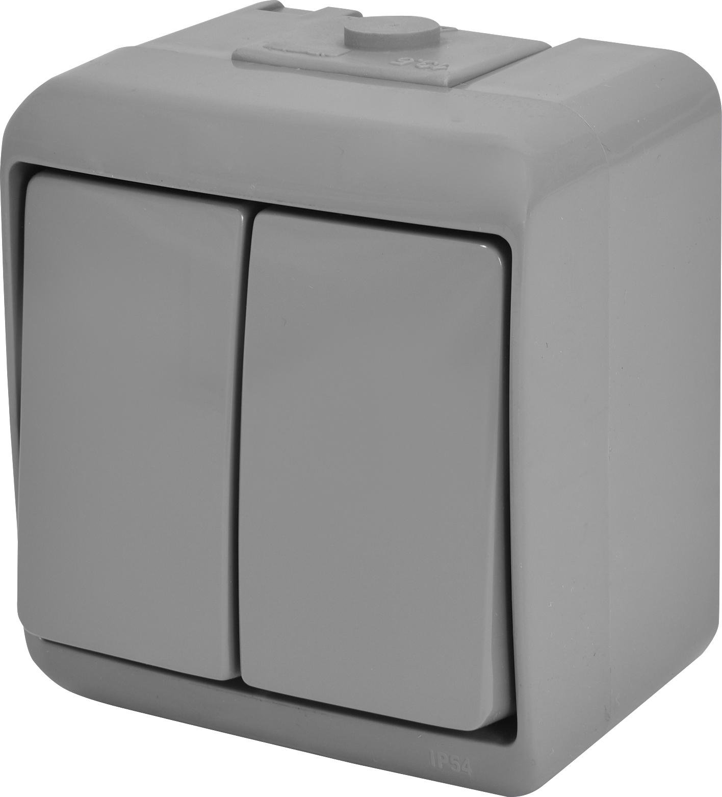 Вимикач 2-клавішний VHE-2-SR IP54