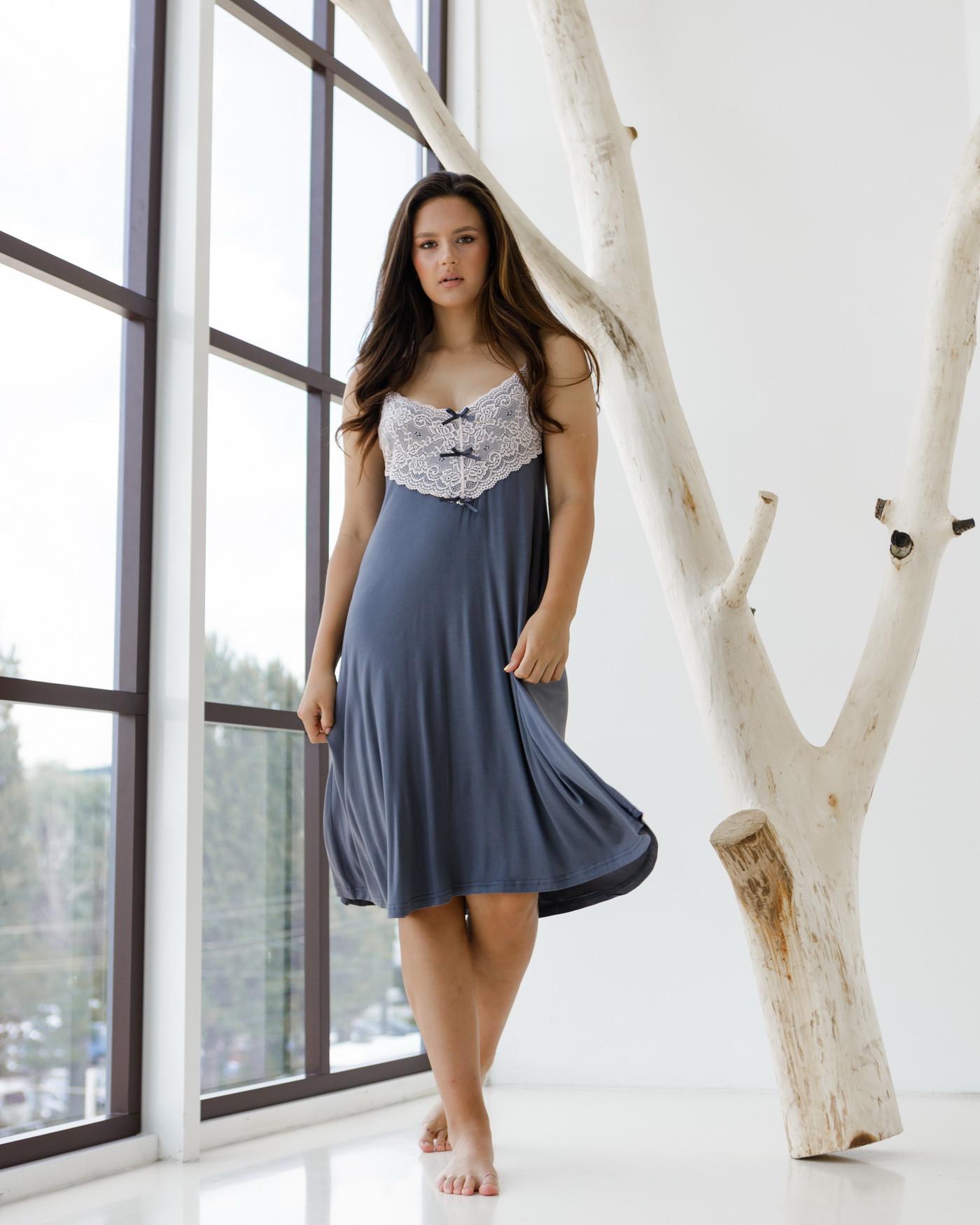 Рубашка ночная Fashions Сара большого размера 3XL Серый (70065-ни) Рубашка ночная Fashions Сара большого размера 3XL Серый (70065-ни)
