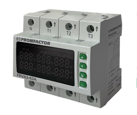 Реле контролю напруги та струму PROMFACTOR FRVA3 63A 3Ф (27872475)