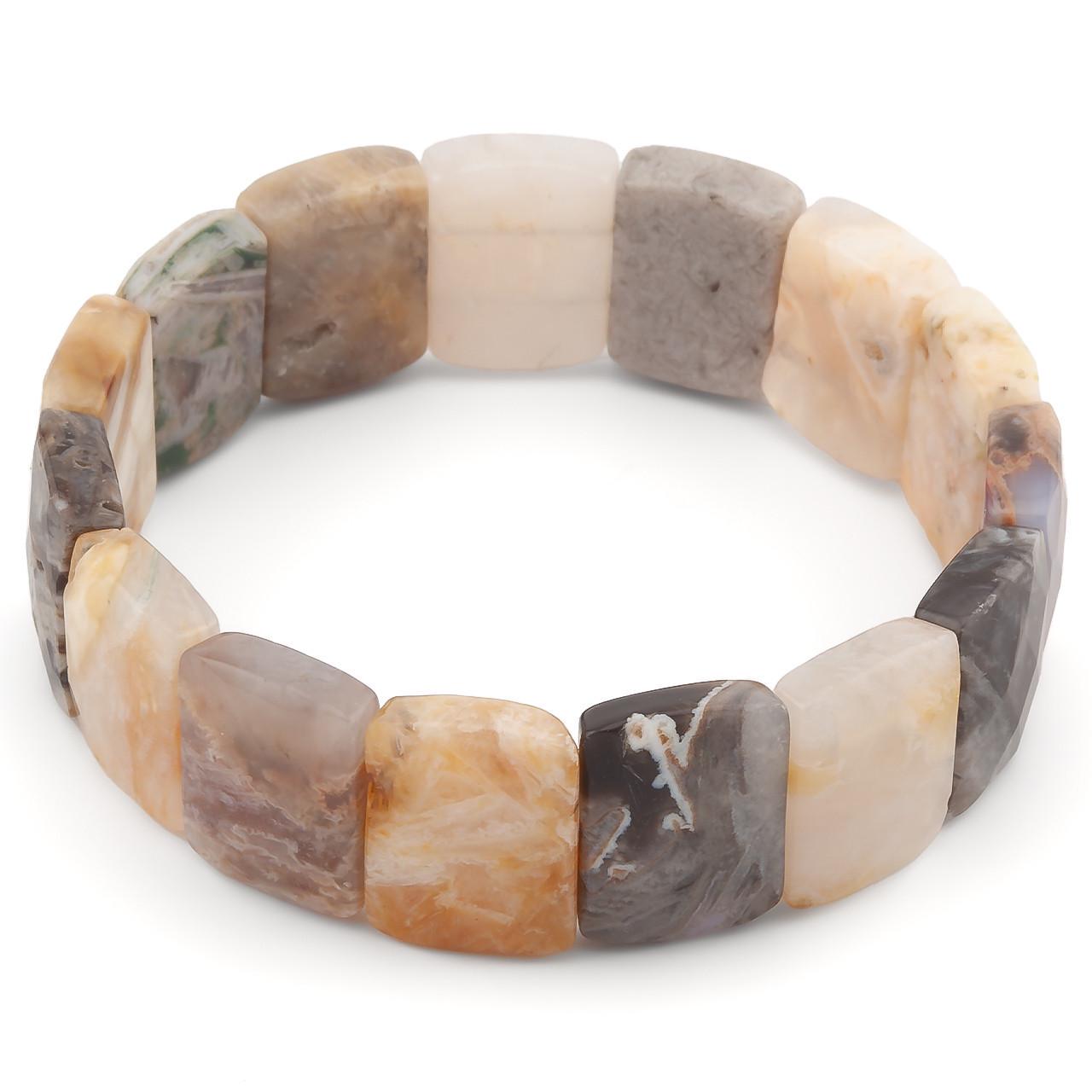 Браслет граненное звено Дендроагат 18х13х6 мм 20 см 1 шт. (НК1880б69)