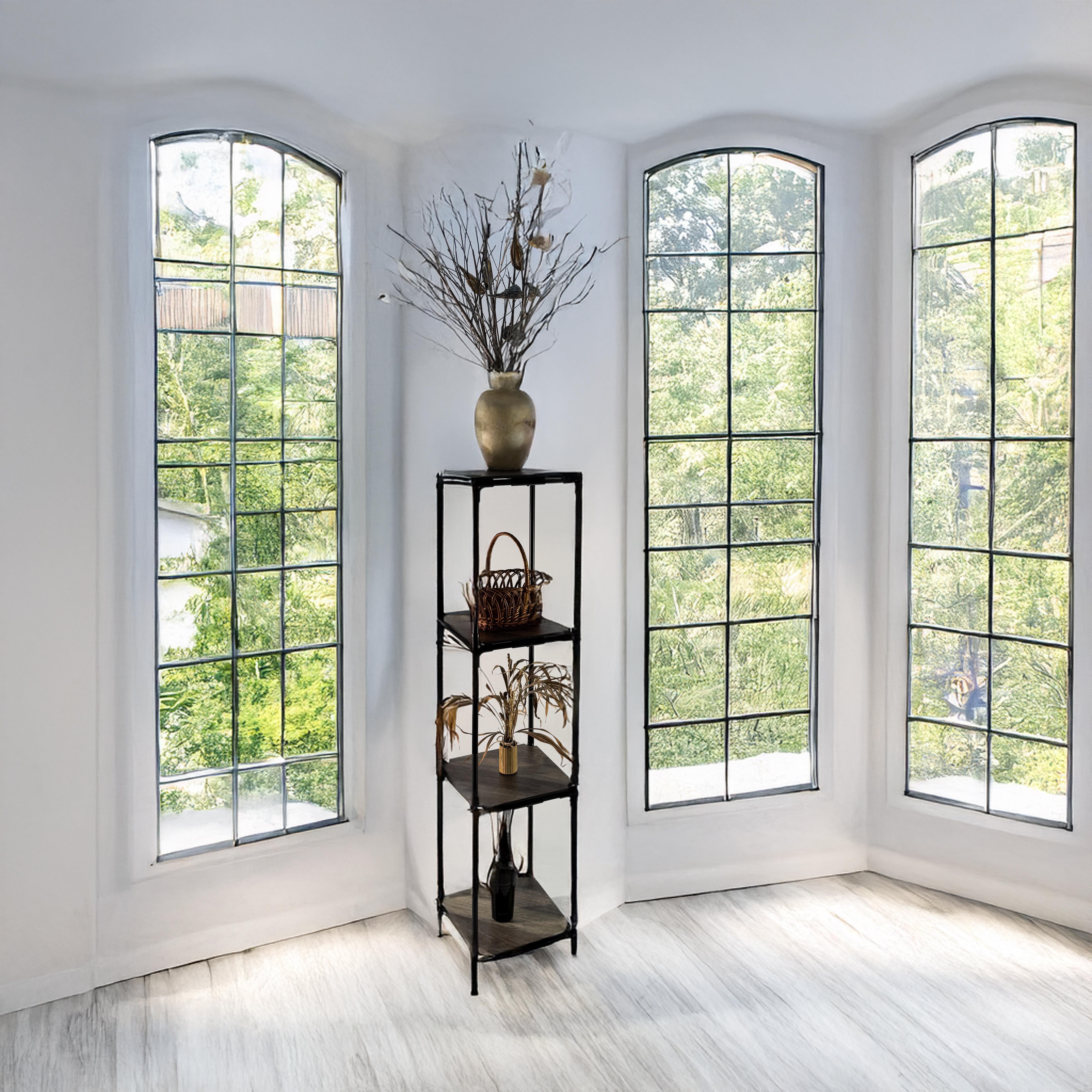 Стелаж для рослин Troya 4х рівневий металевий/МДФ ламіновані полички 1,45 м Чорний (27507107) - фото 6 Стелаж для рослин Troya 4х рівневий металевий/МДФ ламіновані полички 1,45 м Чорний (27507107) - фото 6