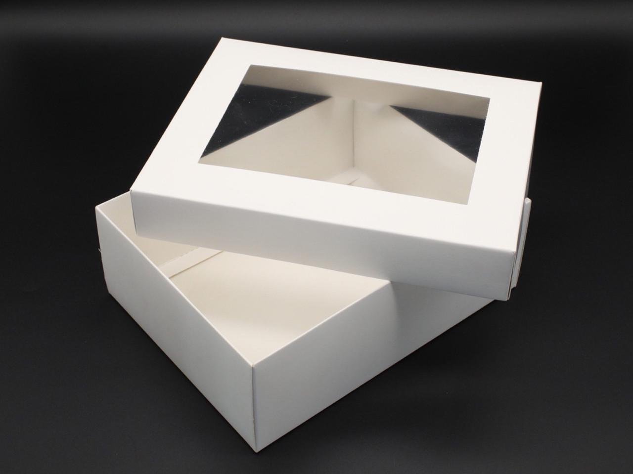 Коробка подарочная сборная с окошком на крышке 22х17х7,5 см Белый (OA-5) - фото 4 Коробка подарочная сборная с окошком на крышке 22х17х7,5 см Белый (OA-5) - фото 4
