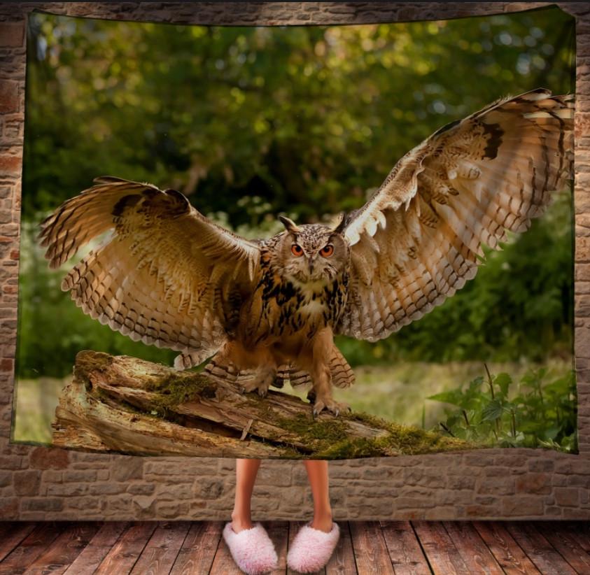 Плед с 3D принтом Гордый филин 150х200 см (epi_0275)