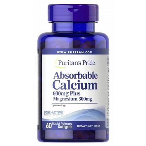 Микроэлемент кальций Puritan's Pride Absorbable Calcium 600 мг plus Magnesium 300 мг 60 Softgels Микроэлемент кальций Puritan's Pride Absorbable Calcium 600 мг plus Magnesium 300 мг 60 Softgels