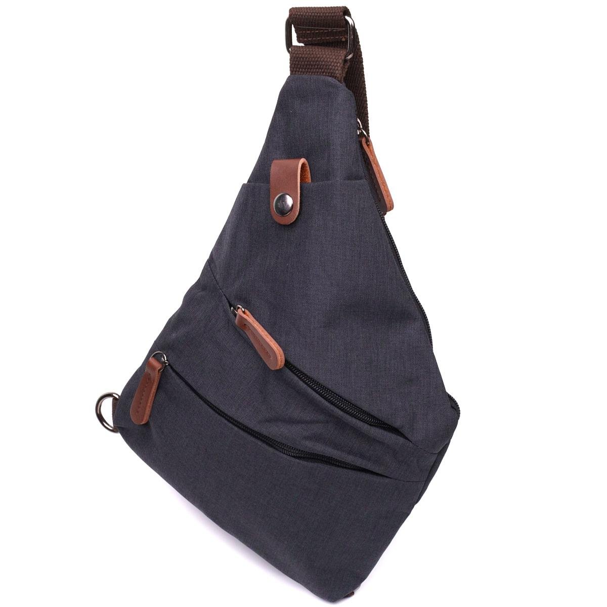 Мужская сумка через плечо Vintage Bag 22196 из текстиля Черный
