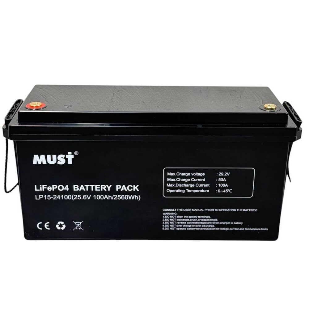 Акумулятор Must LiFePO4 25,6V 100 Ah BMS 60/100А 2560 Wh (LP15-24100)