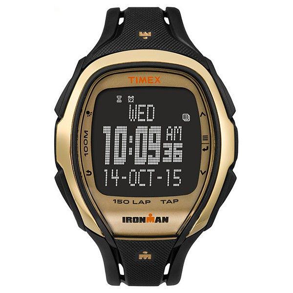 Наручные часы мужские Timex Ironman Triathlon Tap Sleek 150lp кварцевые Gold (Tx5m05900)