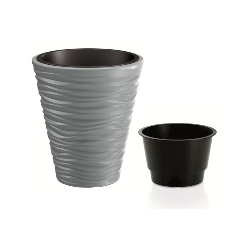 Горшок для цветов Prosperplast Sand круглый 2в1 350 мм Серый