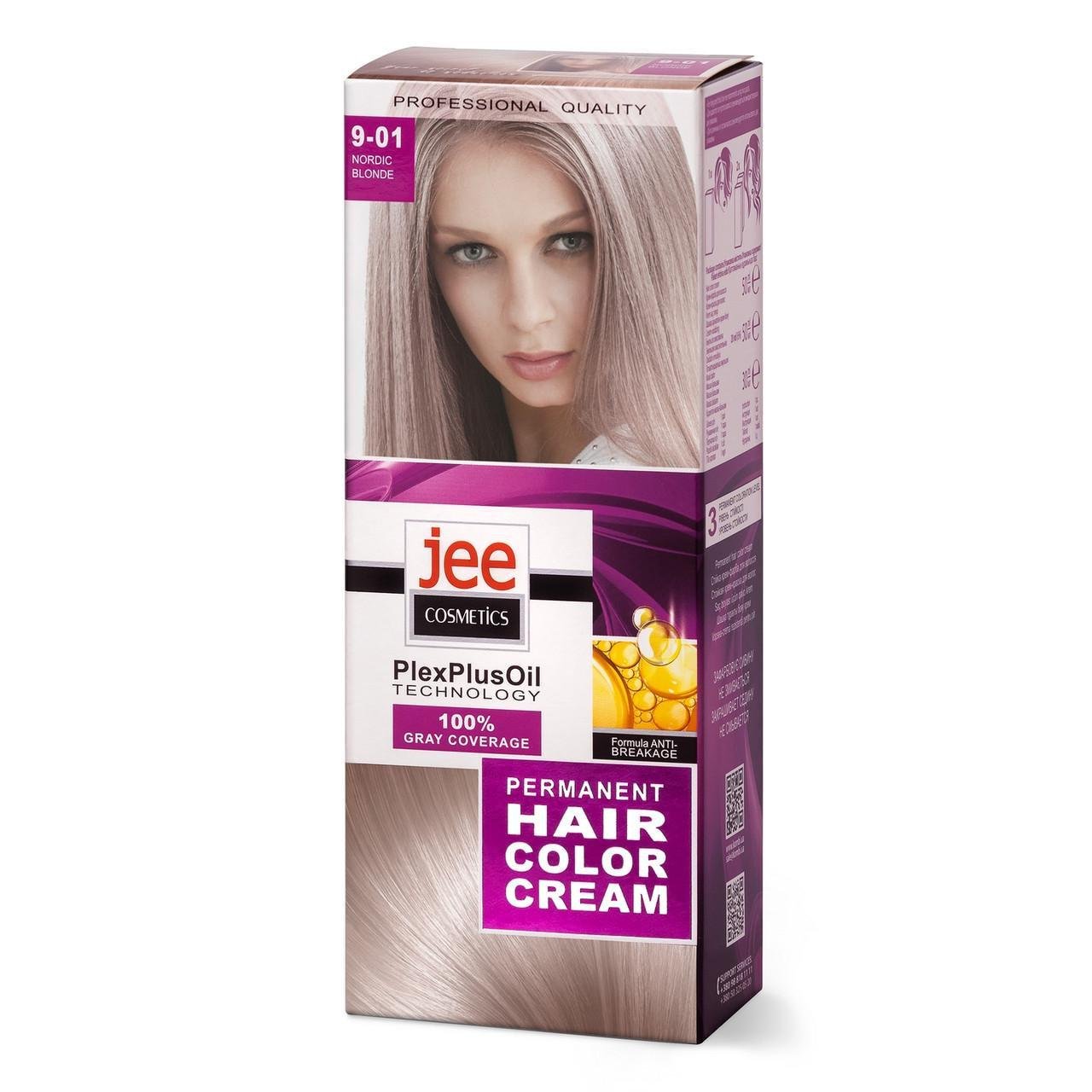 Крем-фарба для волосся стійка JEE Cosmetics тон 9-01 Нордичний блонд (2321516961)