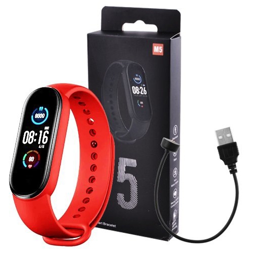 Смарт-часы M5 Smart Bracelet Bluetooth 90 mAh Red (tf4608) - фото 2