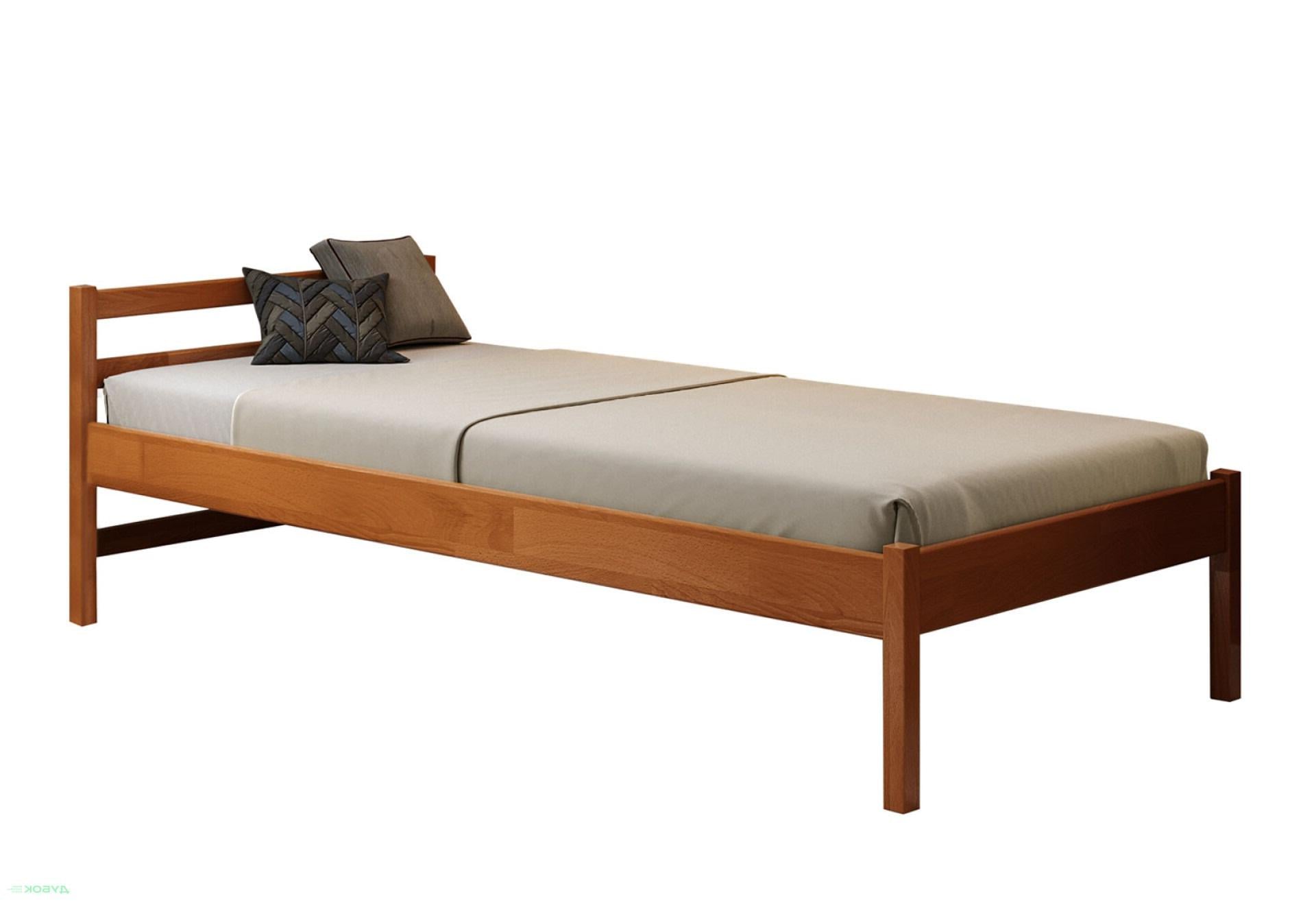 Кровать односпальная Arbor Drev Соня с основанием без матраса натуральное дерево бук 90х200 см Яблоня Локарно (51571)