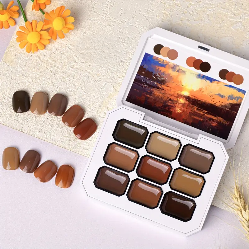 Набор красок гель-лаков с текстурой масляной краски Honey girl Autumn Horizon 9 оттенков (2677015076)