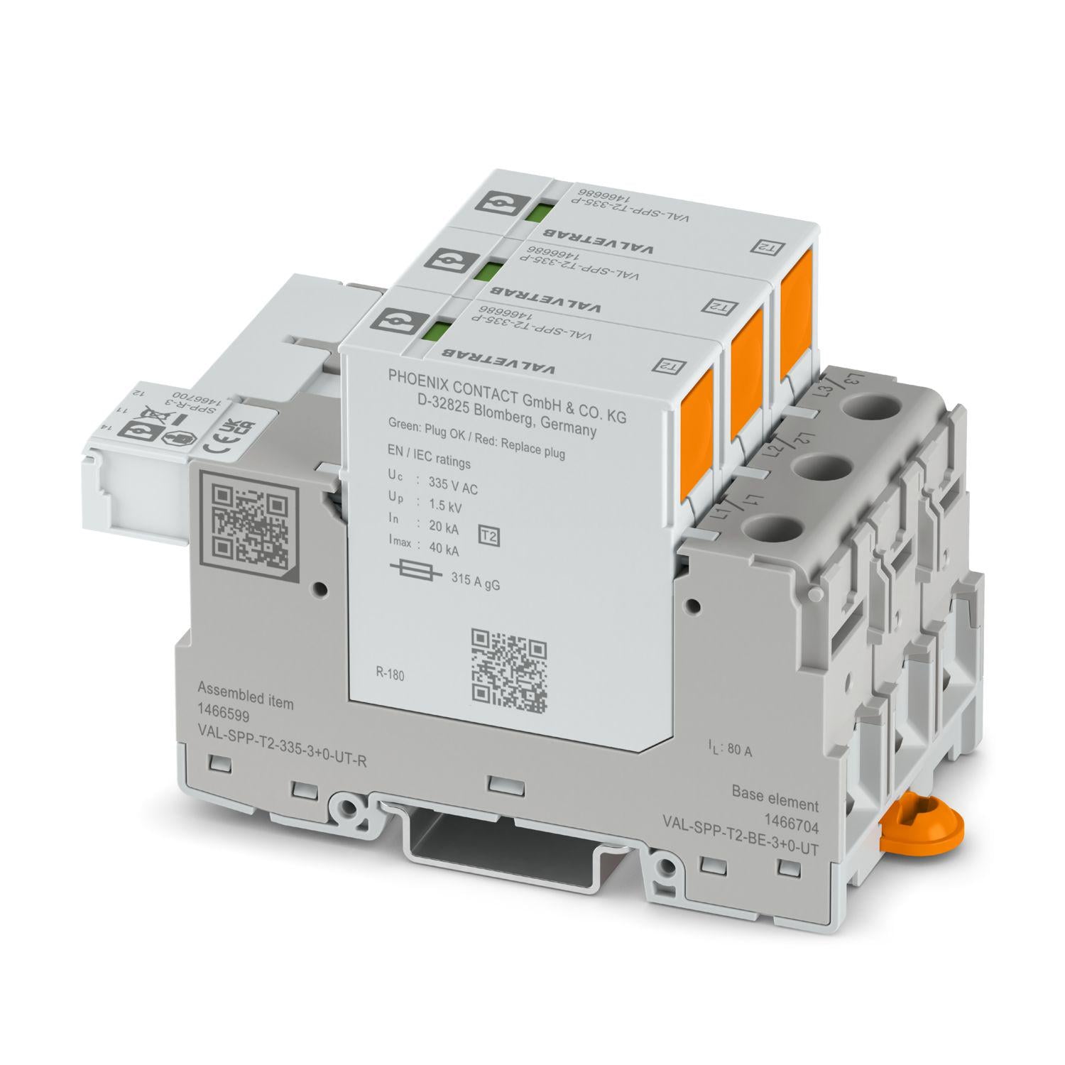 Устройство защиты от импульсных перенапряжений Phoenix Contact VAL-SPP-T2-335-3+0-UT-R тип 2 (1466599)