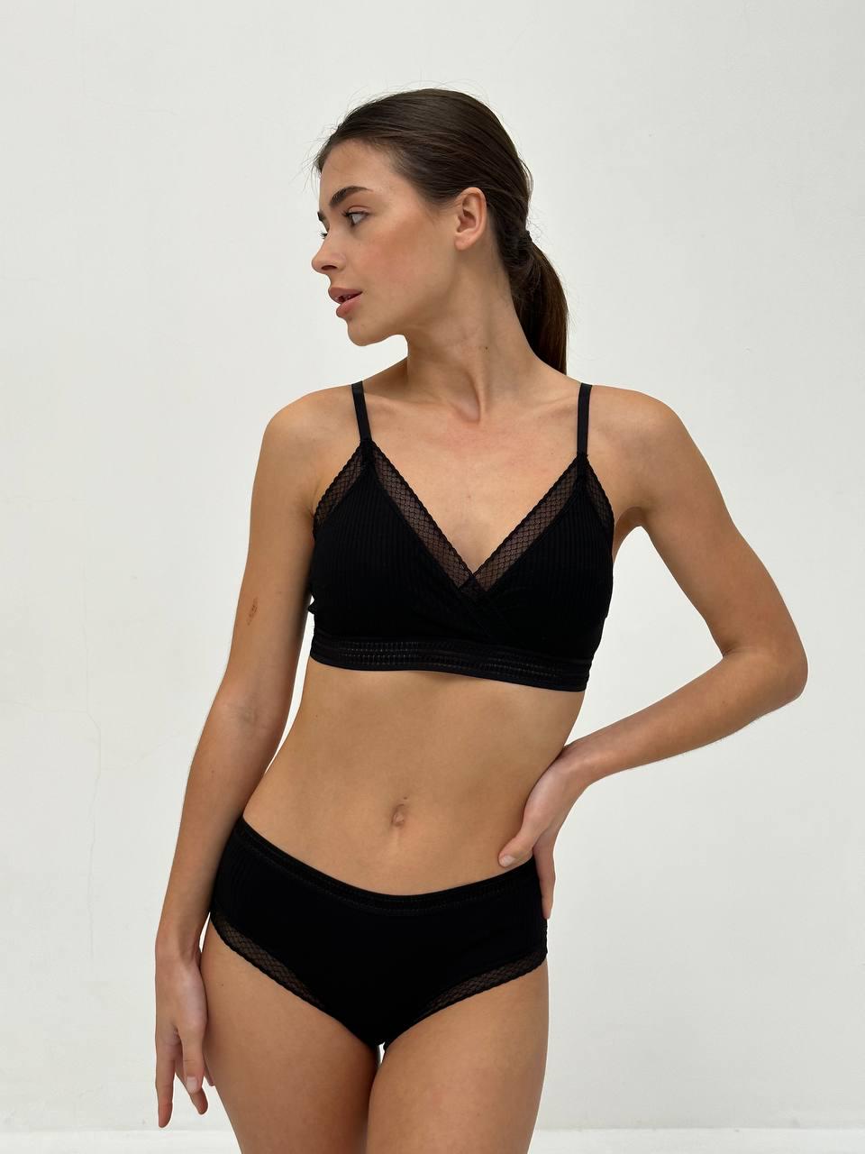 Комплект нижньої білизни бюст і трусики One size Чорний (DO2248) - фото 8