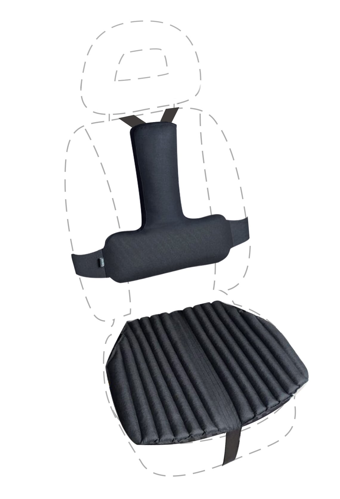 Подушки эргономические EKKOSEAT на автомобильное кресло 2 шт Черный (AV-1G2H-101Т)