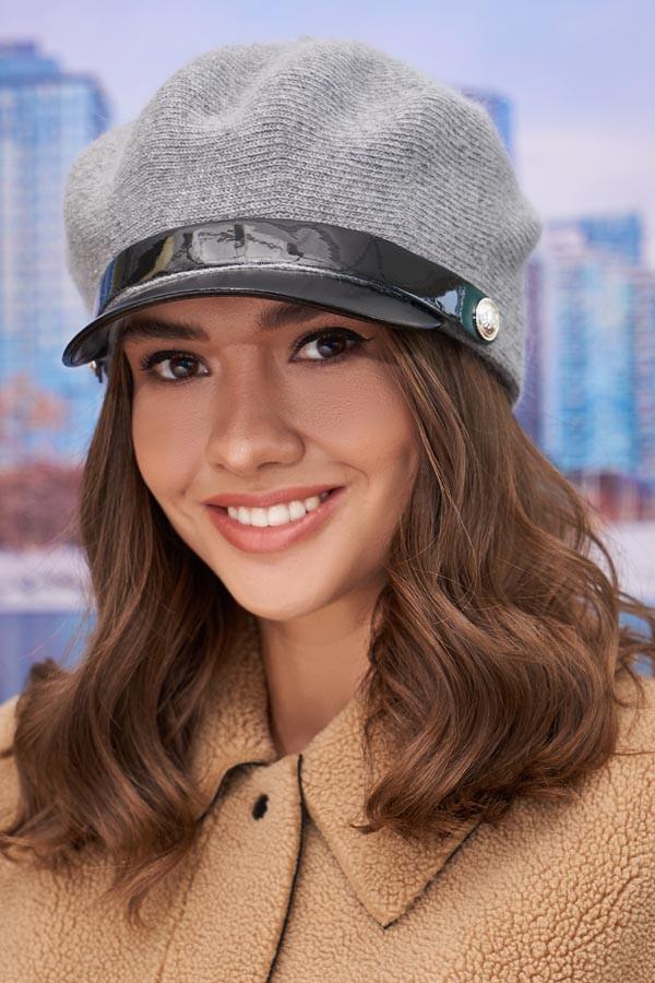 Берет с козырьком Braxton Ивы женский Светло-серый (4953)