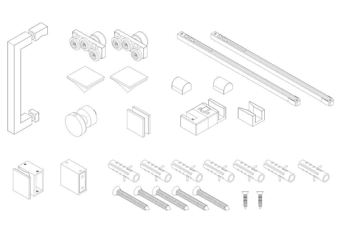 Душевая дверь в нишу KOER SR SD02-120x200-TR-01 прозрачное стекло Easy Clean 8 мм Хром (KR5384) - фото 5