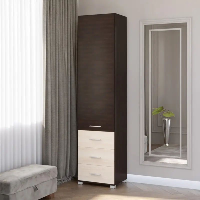 Шкаф-пенал Еверест Бриз-17 Венге темный/Дуб молочный (26782311)