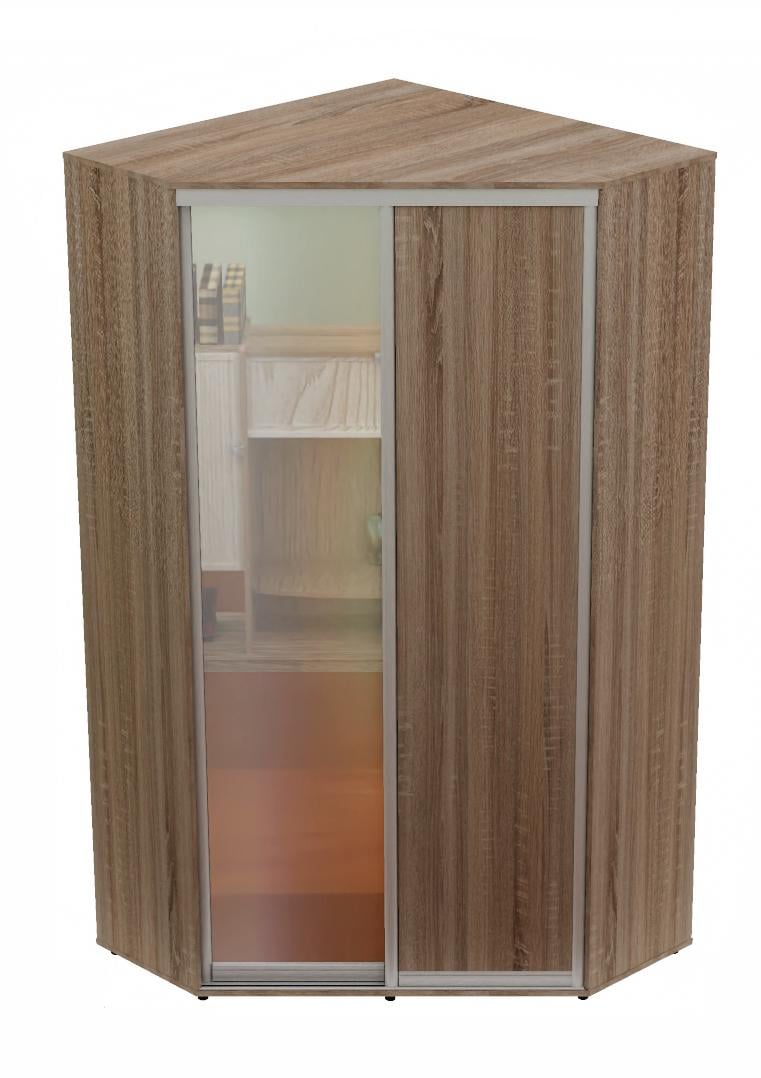Шкаф-купе двухдверный угловой Алекса Угол-2 ДСП/зеркало 120х120х230 см Дуб сонома трюфель
