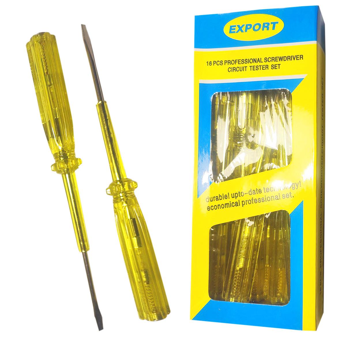 Викрутка індикаторна для перевірки електричних ланцюгів фаза-нуль 16 шт. (15186-е) Викрутка індикаторна для перевірки електричних ланцюгів фаза-нуль 16 шт. (15186-е)