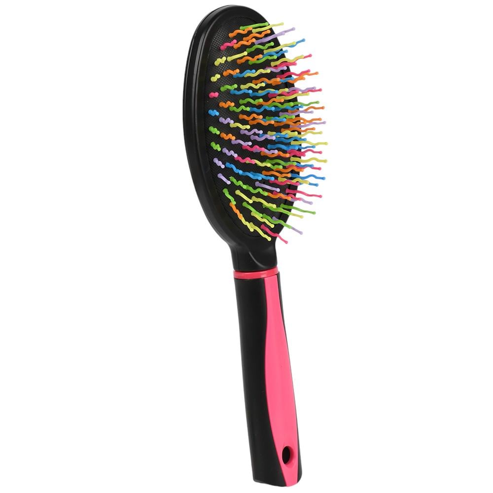 Расческа-щетка массажная для волос WL-36 25х7 см Черно-розовый (32534750)