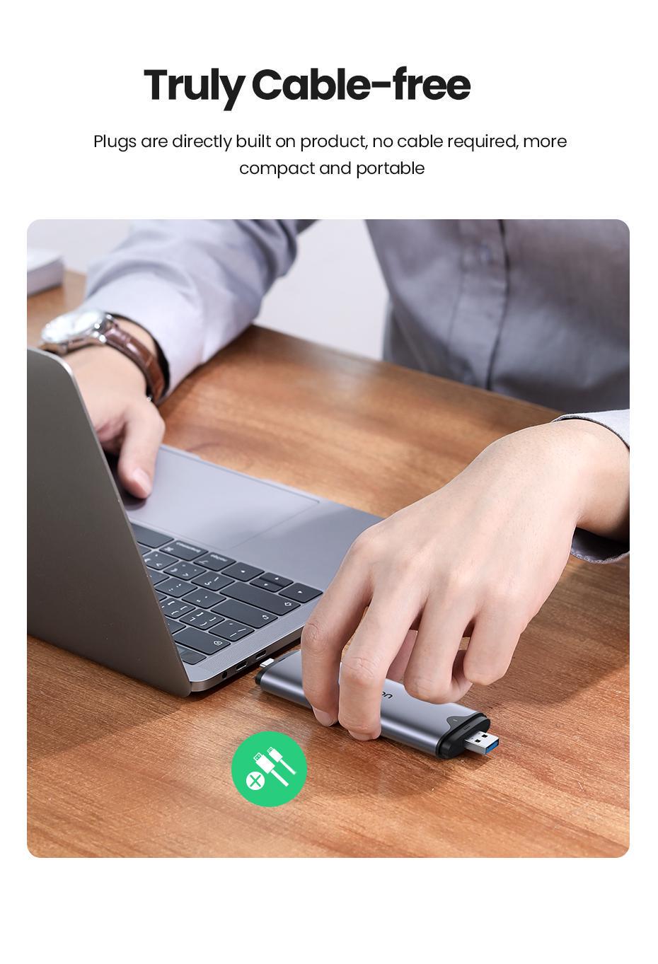 Корпус UGREEN для M.2 NVME SSD PCI-e дисков 10 Гбит/с Type-C/USB Порты M и B&M 2242/2280 Серый (70532) - фото 16 Корпус UGREEN для M.2 NVME SSD PCI-e дисков 10 Гбит/с Type-C/USB Порты M и B&M 2242/2280 Серый (70532) - фото 16