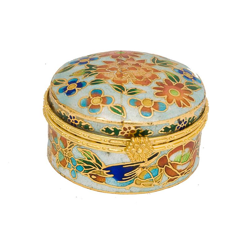 Скринька клуазоне 3х5,5х5,5 см Світло-блакитний (А4540)