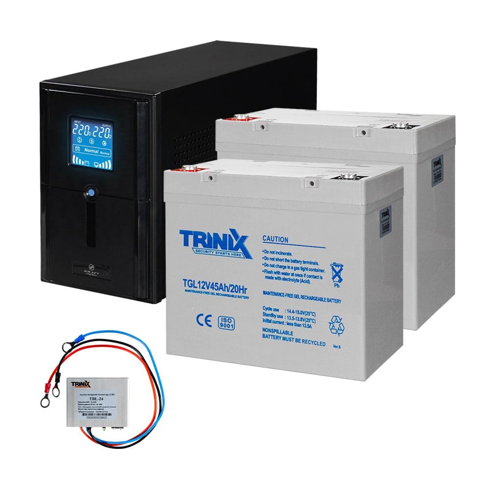 Комплект резервного живлення Kraft UPS PSW-1500VA LCD 1200W 24V та гелева батарея 1143 Wh (42-00062-2) - фото 11 Комплект резервного живлення Kraft UPS PSW-1500VA LCD 1200W 24V та гелева батарея 1143 Wh (42-00062-2) - фото 11