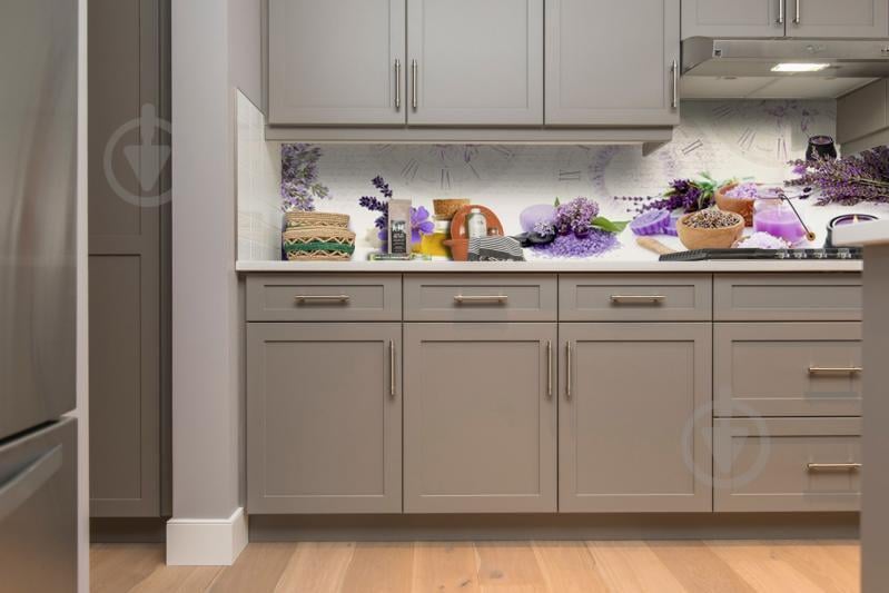 Скинали на кухню Zatarga «Лаванда Арома» 600х3000 мм виниловая 3Д наклейка кухонный фартук самоклеящаяся Z180455/2