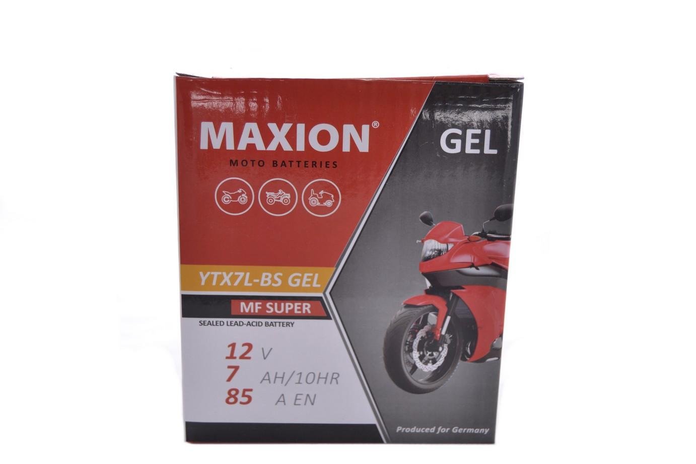 Мото аккумулятор MAXION YTX 7A+D2:D38h GEL YTX7L-BS (29910) - фото 2 Мото аккумулятор MAXION YTX 7A+D2:D38h GEL YTX7L-BS (29910) - фото 2