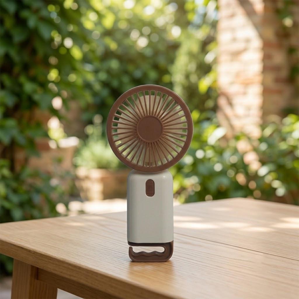 Вентилятор мини ручной Multi Functional Fan 1,11W Бело-коричневый (1011156-Other-1)