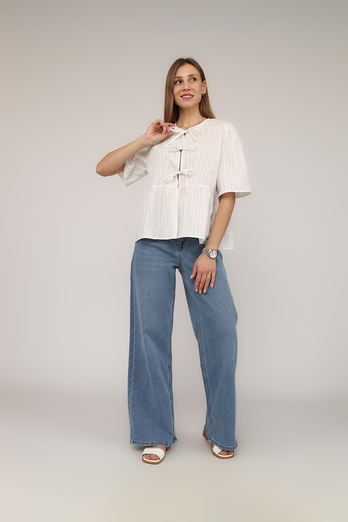 Блуза женская ЦБ-00268003 р. 44 Белый (SKT001039772)