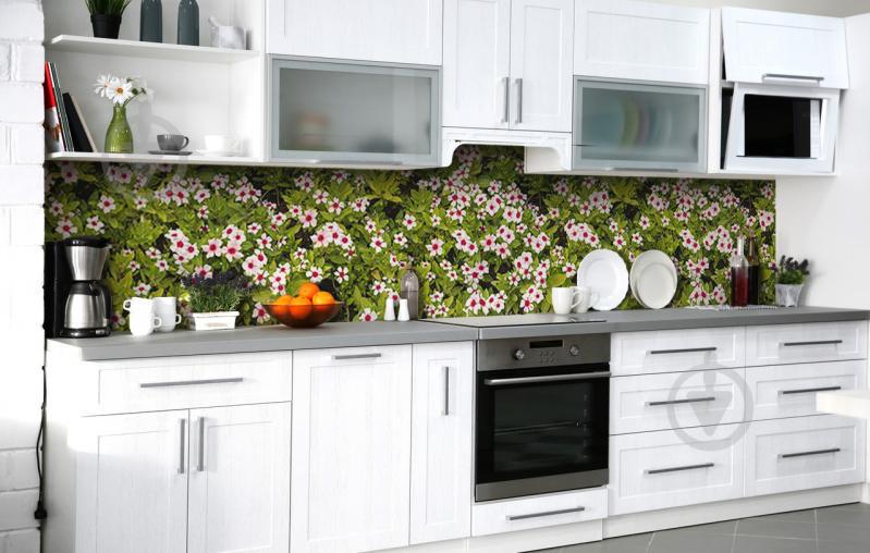 Скинали на кухню Zatarga «Цветочное изумление» 600х2500 мм виниловая 3Д наклейка кухонный фартук самоклеящаяся