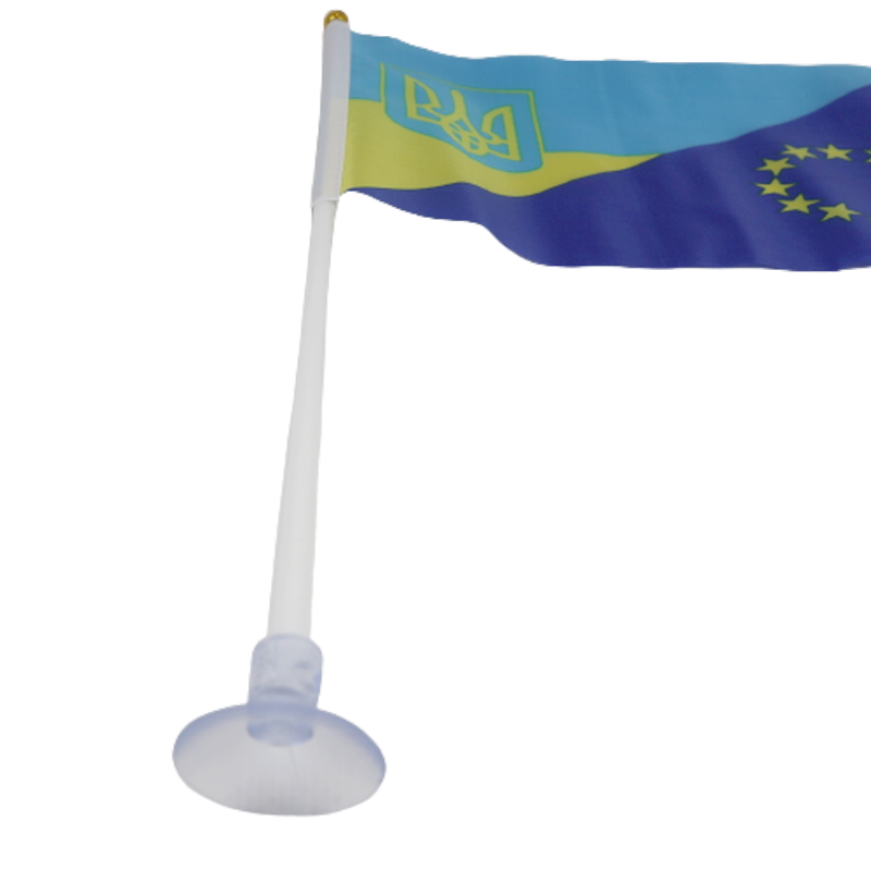 Прапор в автомобіль Україна/Євросоюз 21x14 см на присосці (4123865) - фото 2 Прапор в автомобіль Україна/Євросоюз 21x14 см на присосці (4123865) - фото 2