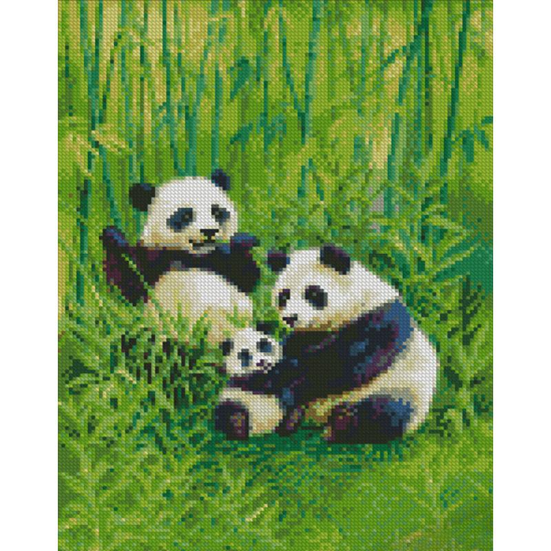 Алмазная мозаика Strateg Премиум Семейка панд 30х40 см (Str-KB040)