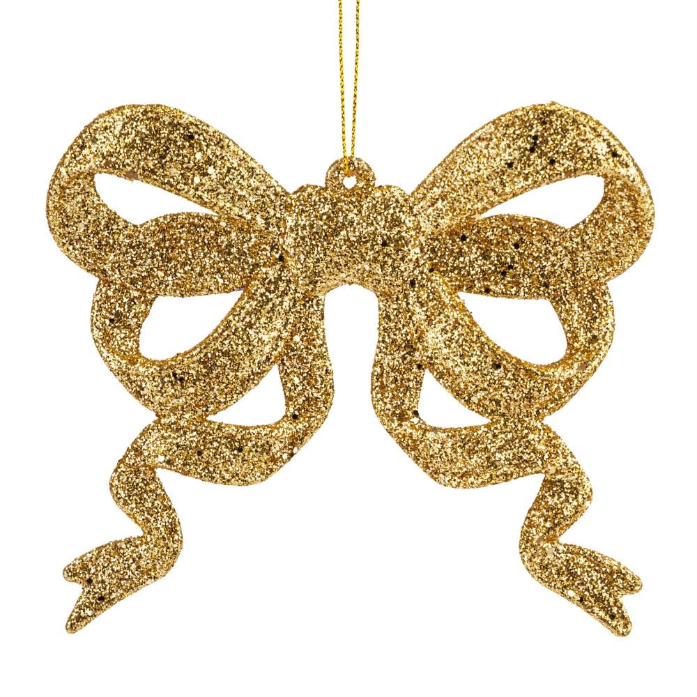 Игрушка на елку Elisey Блестящий бантик 12 см Золотой (NH-106-K-99)