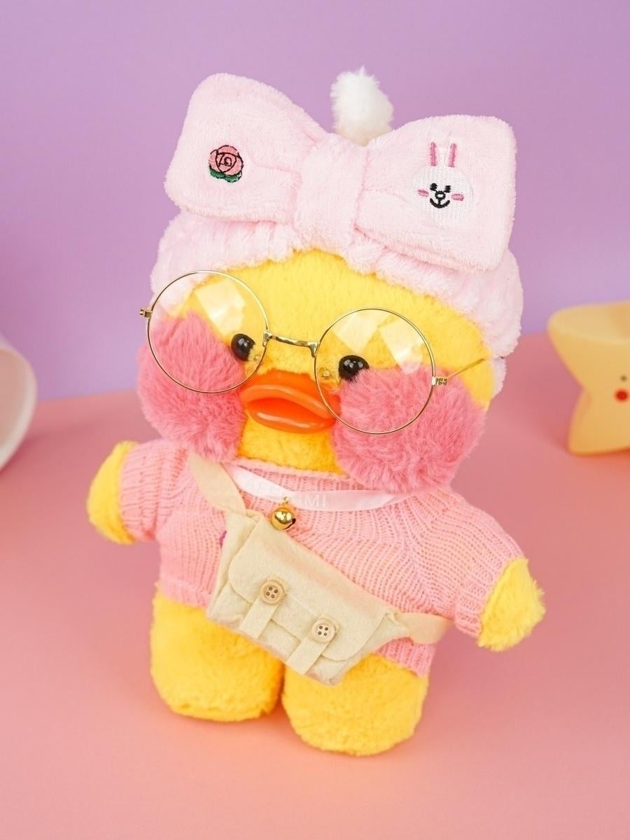 Мягкая игрушка Lalafanfan Duck Уточка в очках 30 см Желтый (5c5ba2be)
