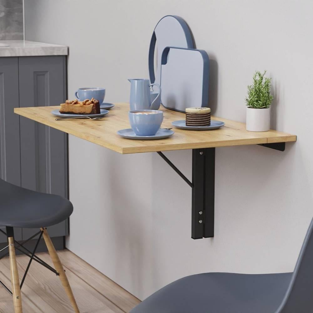 Обеденный стол-трансформер настенный Ferrum-decor Ника металл/ДСП 16 мм 420x900x500 мм Черный/Дуб Артизан (FRD-105169) Обеденный стол-трансформер настенный Ferrum-decor Ника металл/ДСП 16 мм 420x900x500 мм Черный/Дуб Артизан (FRD-105169)