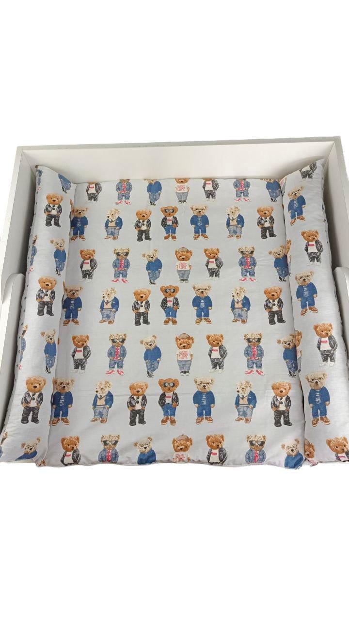 Пеленальный матрас двусторонний на детский комод с принтом Медвежата 90х70 см (2003) - фото 4 Пеленальный матрас двусторонний на детский комод с принтом Медвежата 90х70 см (2003) - фото 4