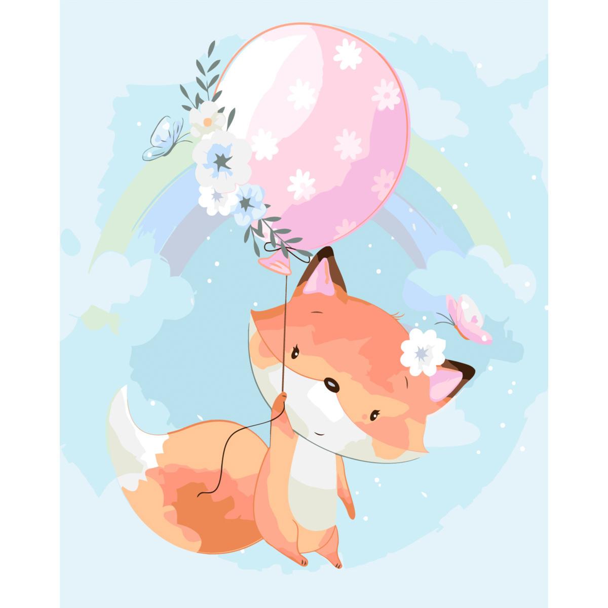 Картина по номерам Strateg Лисичка и воздушный шарик 30x40 см (SS-6424)