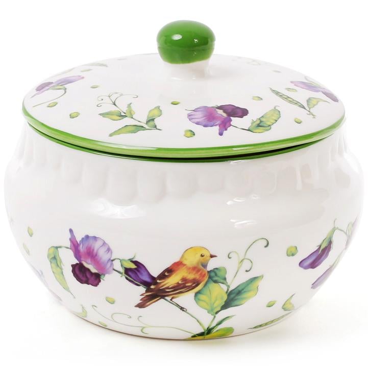 Банка-горшок фарфоровая Кантри 500 мл с крышкой (BD-940-109)