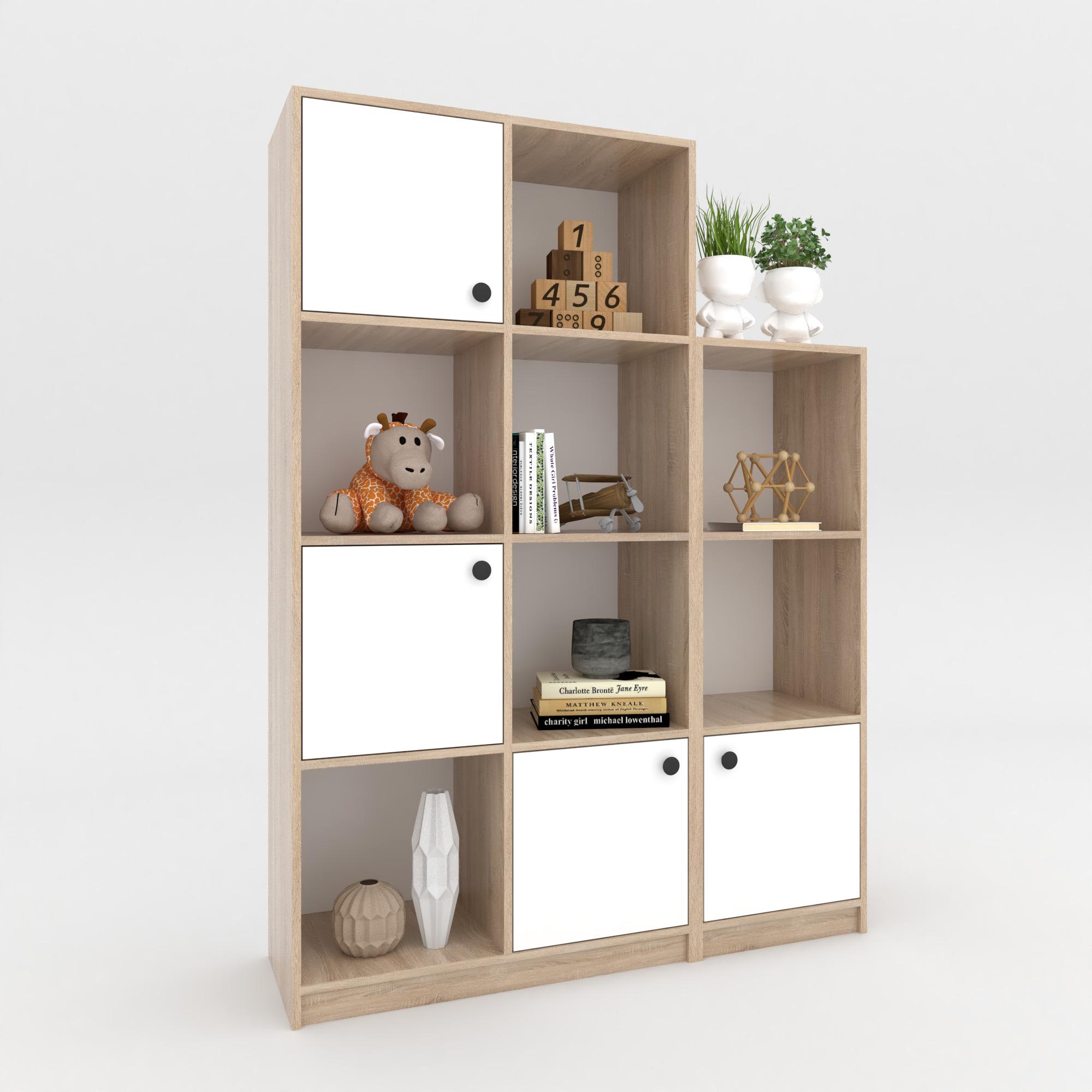 Стеллаж детский Chess с полками 1660х1200х350 мм Белый/Дуб сонома - фото 1 Стеллаж детский Chess с полками 1660х1200х350 мм Белый/Дуб сонома - фото 1