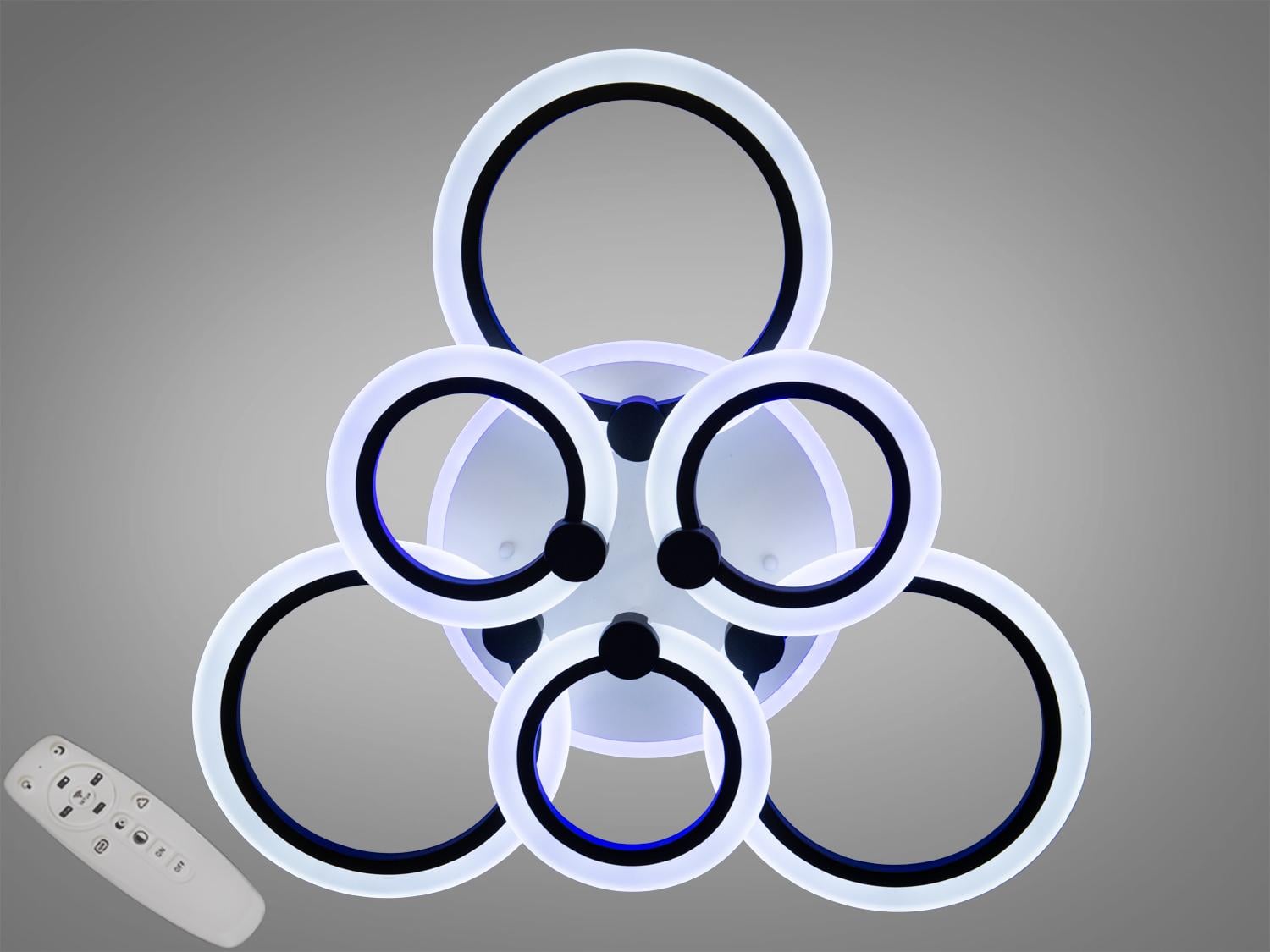 Люстра потолочная LED с пультом и подсветкой 82W Черный (AD8022/3+3BK 3col dim)