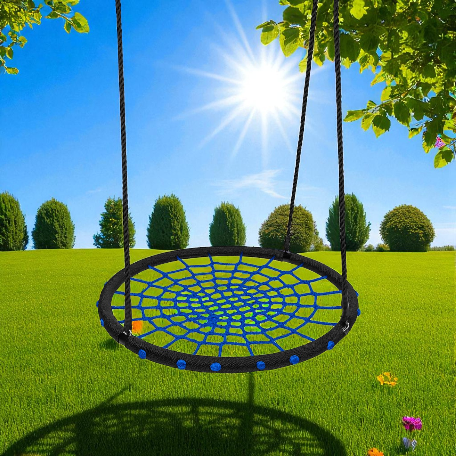 Качеля-гнездо WCG NEST для сада/террасы/игровой площадки 120 см Синий (W-416B1) - фото 2