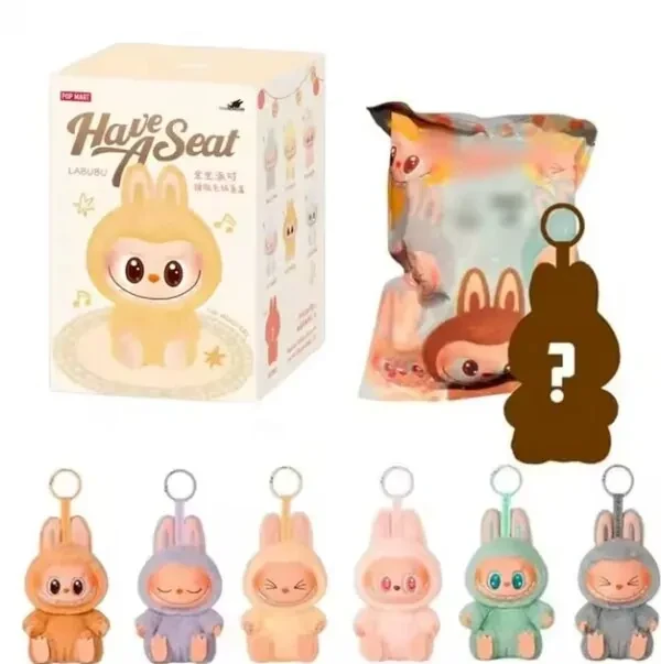 Игрушка-сюрприз брелок Labubu Pop Mart 15 см Розовый - фото 3