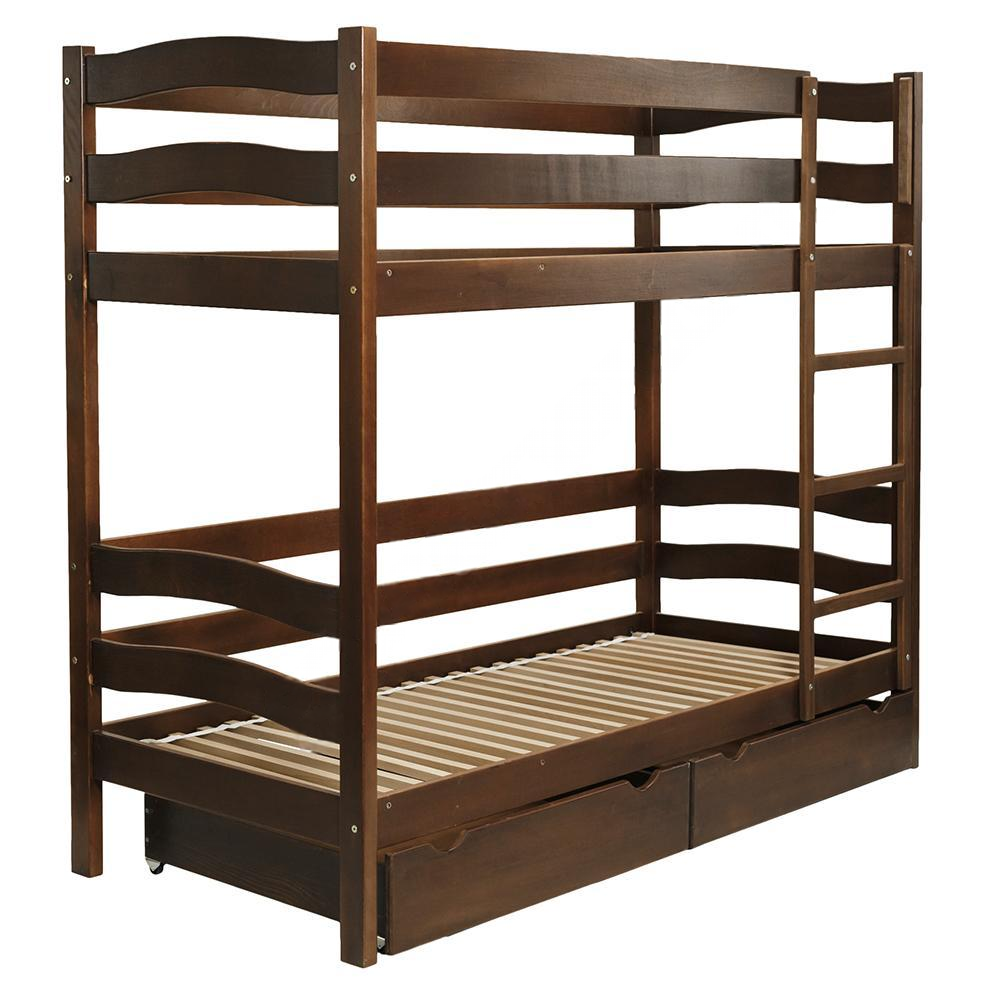 Ліжко підліткове двоярусне Goydalka Tokyo з шухлядою 190x80 см Горіх - фото 1 Ліжко підліткове двоярусне Goydalka Tokyo з шухлядою 190x80 см Горіх - фото 1